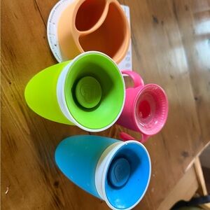 Colorful Silicone Toddler Bowland Sippy Set